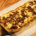 Cheesy Garlic Flatbread With Bacon